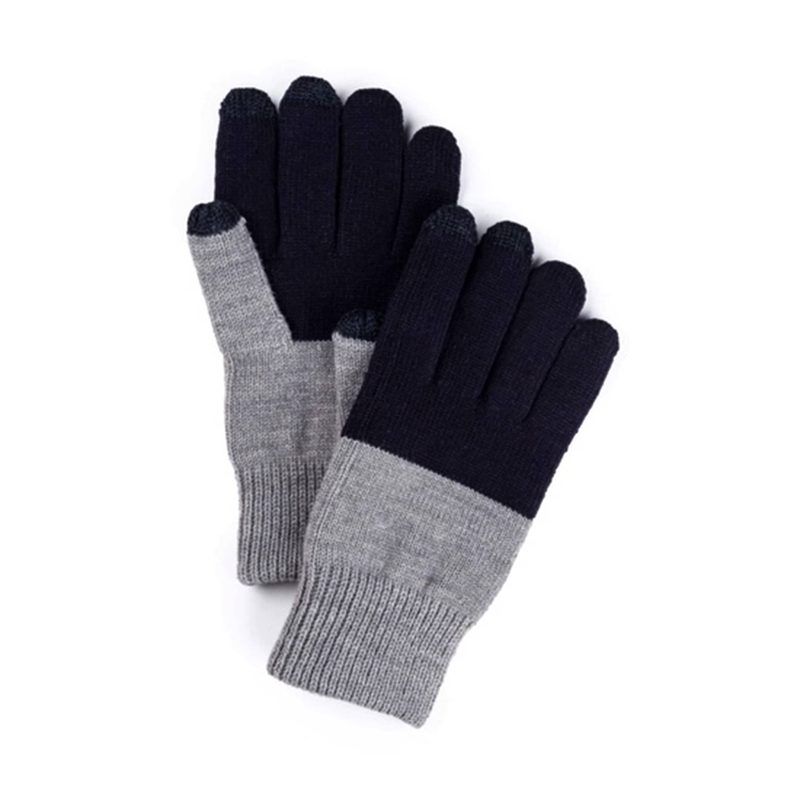 verloop colorblock touchscreen gloves extra large size in black and gray stacked