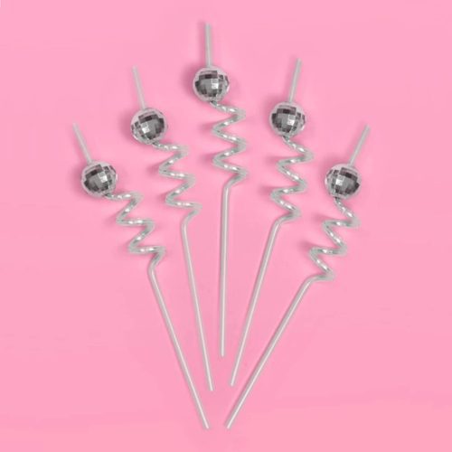 xo fetti reusable disco party swirly straws in fan shape