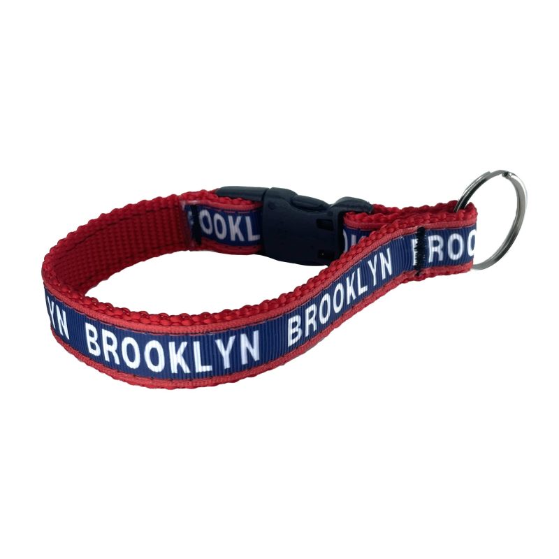 yellow snow dog gear brooklyn clip key ring in red on white silo