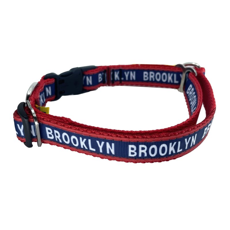 yellow snow dog gear brooklyn limited slip collar in red on white silo