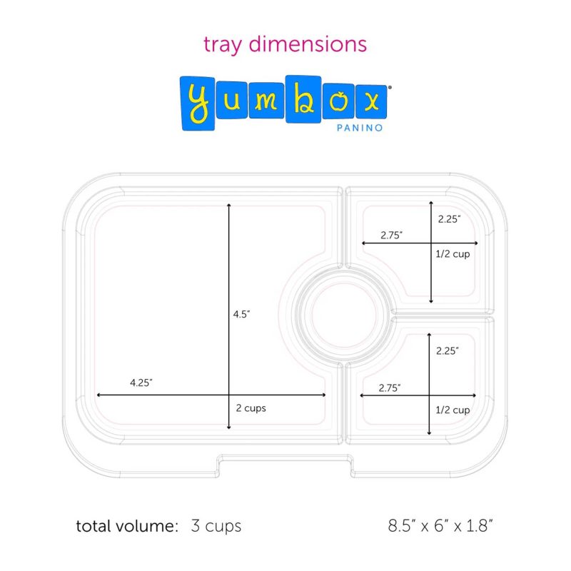 yumbox 4 compartment panino leakproof kids bento box dimensions